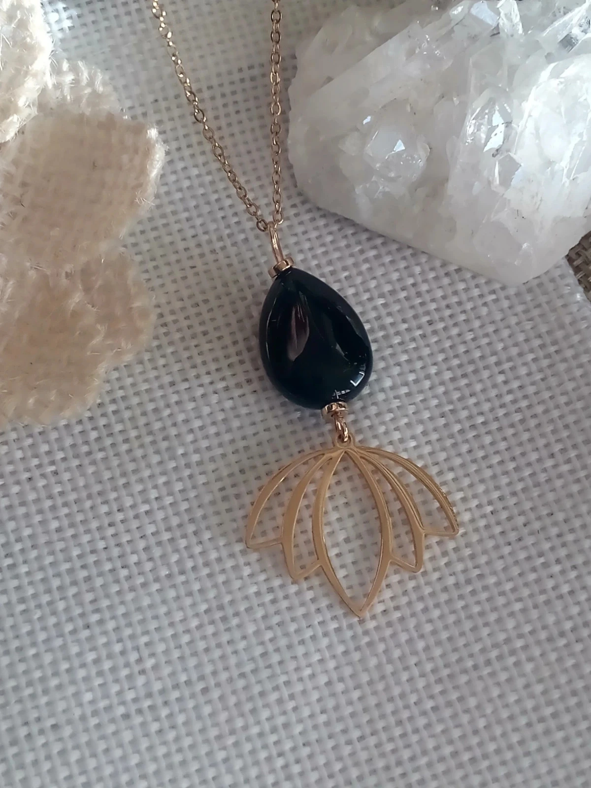 Collier bohème pierre d'obsidienne 🖤. – photo 2